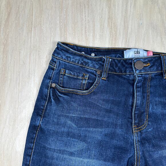 Cabi True Boyfriend Dark Wash Denim Straight Leg Mid Rise Jeans 4 Style 5494 - Picture 4 of 16